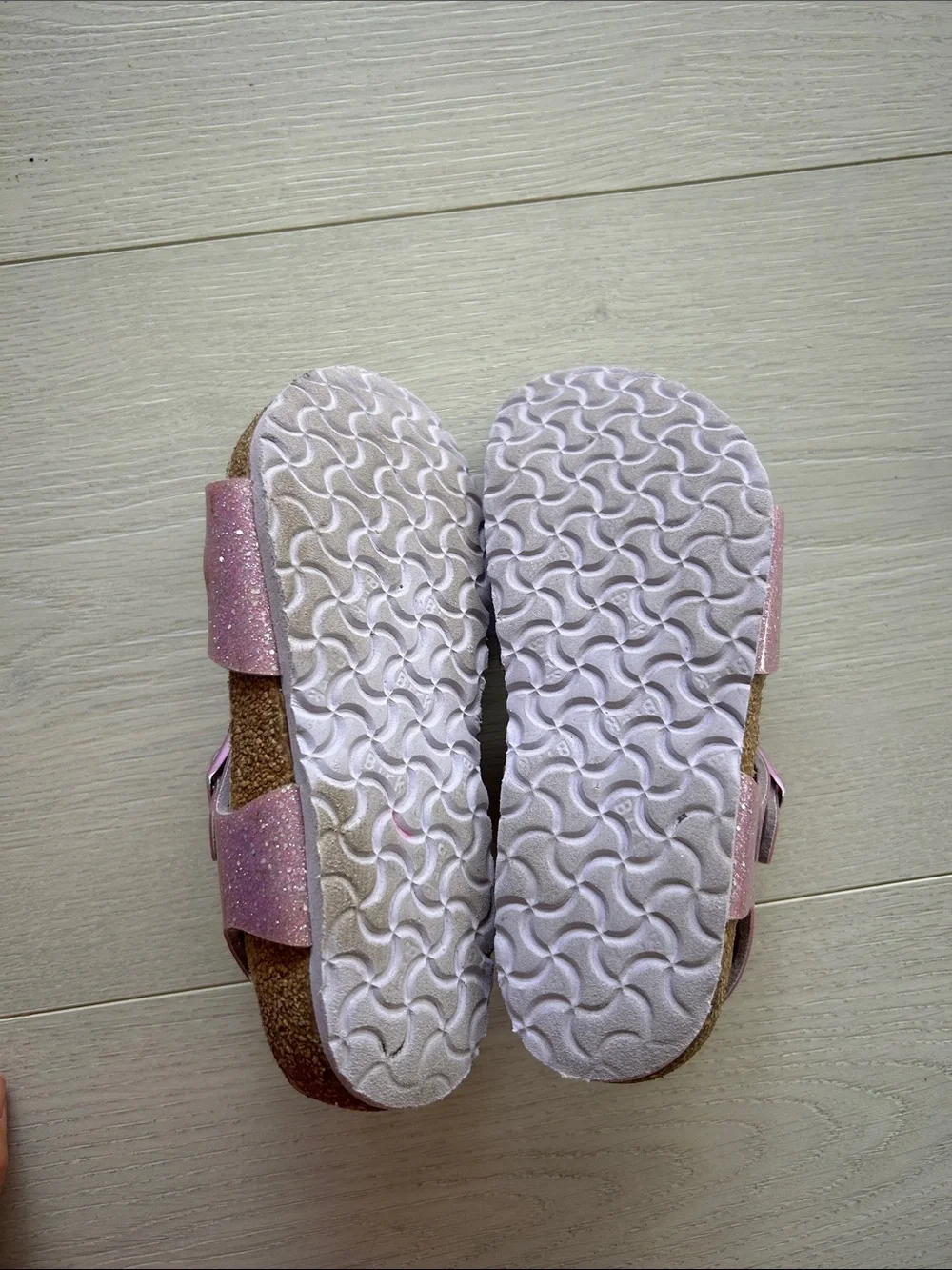 Birkenstock Kids Pink Glitter Buckle Sandals